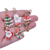 24Pcs Christmas Enamel Keychain Mix for DIY Accessories