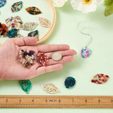 24Pcs Monstera Leaf Cellulose Acetate Resin Pendants Charm for Earrings