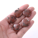 24Pcs Quartz Agate Crystal Heart Pendant Necklace Charms Leather Chain