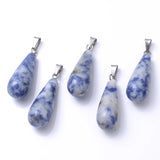 24Pcs Natural Stone Teardrop Pendant Necklaces Bullet Amethysts Crystal Necklace