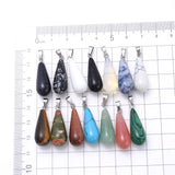 24Pcs Natural Stone Teardrop Pendant Necklaces Bullet Amethysts Crystal Necklace