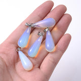 24Pcs Natural Stone Teardrop Pendant Necklaces Bullet Amethysts Crystal Necklace