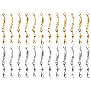 24Pcs Necklace Clasp Magnetic Jewelry Locking Clasps Silver Gold
