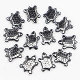 24Pcs Hematite Turtle Pendant Charm for Men Necklace Jewelry Making