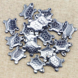 24Pcs Hematite Turtle Pendant Charm for Men Necklace Jewelry Making