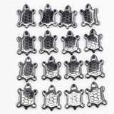 24Pcs Hematite Turtle Pendant Charm for Men Necklace Jewelry Making