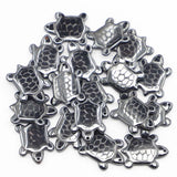 24Pcs Hematite Turtle Pendant Charm for Men Necklace Jewelry Making