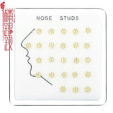 24Pcs 925 Sterling Silver Nose Studs Snow Nose Pin Body Piercing Jewelry