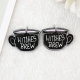 24Pcs Pastel Goth Witchy Charms Acrylic Cauldron Planchette Pendant