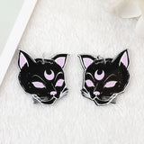 24Pcs Pastel Goth Witchy Charms Acrylic Skull Cat Bat Pendant DIY Making