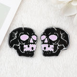 24Pcs Pastel Goth Witchy Charms Acrylic Skull Cat Bat Pendant DIY Making