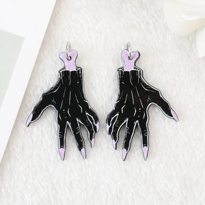 24Pcs Pastel Goth Witchy Charms Acrylic Skull Cat Bat Pendant DIY Making