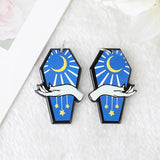 24Pcs Pastel Goth Halloween Charms Coffin Tomb Acrylic Jewelry Findings