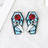 24Pcs Pastel Goth Halloween Charms Coffin Tomb Acrylic Jewelry Findings