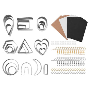24Pcs Clay Cutters Set with Earring Cards and Hooks for Jewelry Making