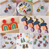 24Pcs Clay Cutters Set with Earring Cards and Hooks for Jewelry Making