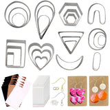 24Pcs Polymer Clay Cutters for Jewelry Making with Earring Cards & Hooks