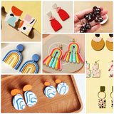 24Pcs Clay Cutters Set with Earring Cards and Hooks for Jewelry Making