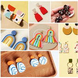 24Pcs Polymer Clay Cutters for Jewelry Making with Earring Cards & Hooks