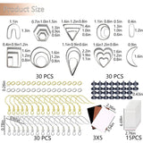 24Pcs Polymer Clay Cutters Set with Earring Cards and Hooks