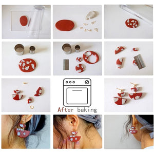 24Pcs Polymer Clay Cutters Set with Earring Cards and Hooks