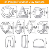 24Pcs Polymer Clay Cutters Clay Tool Kit Clay Earring Cutters