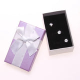 24Pcs Purple&White Jewelry Packaging Box Ribbon Bowknot Gift Case Boxes Display