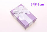 24Pcs Purple&White Jewelry Packaging Box Ribbon Bowknot Gift Case Boxes Display