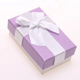 24Pcs Purple&White Jewelry Packaging Box Ribbon Bowknot Gift Case Boxes Display