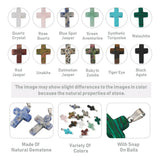 24Pcs Religion Cross Gemstone Pendants Easter Charms for DIY Bracelet Necklace