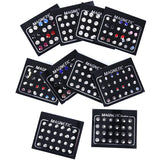 24Pcs 3mm Crystal Stainless Steel Magnetic Clip On Stud Earrings