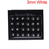 24Pcs 3mm Crystal Stainless Steel Magnetic Clip On Stud Earrings