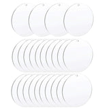 24Pcs 4 In Acrylic Keychain Blanks Clear Disc Ornaments for DIY Crafts