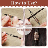 24Pcs Viking Rune Beads & 6Pcs Metal Tube Spacer Hair Tool DIY Necklace Jewelry
