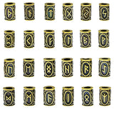 24Pcs Viking Rune Beads & 6Pcs Metal Tube Spacer Hair Tool DIY Necklace Jewelry
