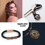 24Pcs Viking Rune Beads & 6Pcs Metal Tube Spacer Hair Tool DIY Necklace Jewelry