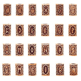 24Pcs Viking Rune Beads & 6Pcs Metal Tube Spacer Hair Tool DIY Necklace Jewelry