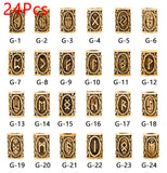 24Pcs Viking Rune Beads & 6Pcs Metal Tube Spacer Hair Tool DIY Necklace Jewelry