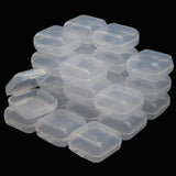 24Pcs Small Square Transparent Plastic Jewelry Storage Case