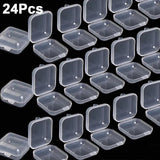 24Pcs Small Square Transparent Plastic Jewelry Storage Case