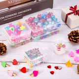 24Pcs Small Clear Plastic Beads Storage Containers Box with Hinged Lid