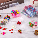 24Pcs Small Clear Plastic Beads Storage Containers Box with Hinged Lid