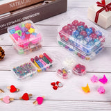 24Pcs Small Clear Plastic Beads Storage Containers Box with Hinged Lid