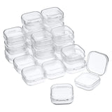 24Pcs Small Clear Plastic Beads Storage Containers Box with Hinged Lid