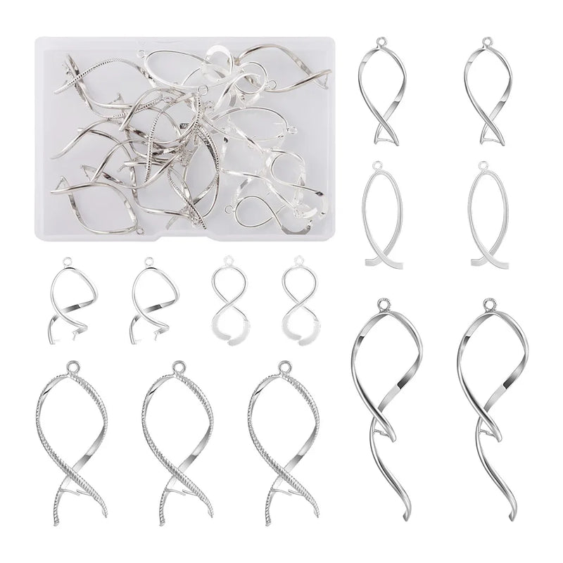 24Pcs Brass Ice Pick Pinch Bails for DIY Jewelry Making