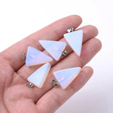 24Pcs Vintage Triangle Pendants Natural Stone Necklace