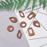 24Pcs Wood Pendants Mixed Shape Coconut Brown Earring Charms for Women Jewelry