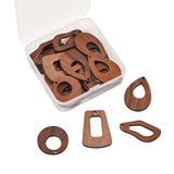 24Pcs Wood Pendants Mixed Shape Coconut Brown Earring Charms for Women Jewelry