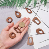24Pcs Wood Pendants Mixed Shape Coconut Brown Earring Charms for Women Jewelry