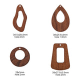 24Pcs Wood Pendants Mixed Shape Coconut Brown Earring Charms for Women Jewelry